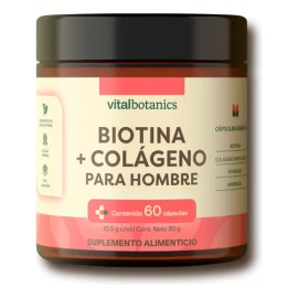 Colgeno Hidrolizado Para Hombres  Biotina 60 Capsulas De 500mg Mens Biotn  Collagn  Colgeno Hidrolizado  Biotina Con Vitamina A, D, E, B5, B9, Calcio 