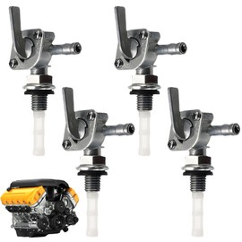 Universeller Benzinhahn M10 – 4‑Stück Set | Metall‑Kunststoff Kraftstoffabsperr‑Ventil für Generator Kraftstofftank Motorräder Offroad Karts