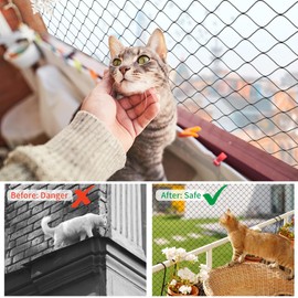 AnExer Cat Balcony Nets, Pets Anti-Fall Mesh Fence Safety Net, Transparent Nylon Pet Mesh Fence Anti-Fall Netting for Balcony Window Stairs Patio
