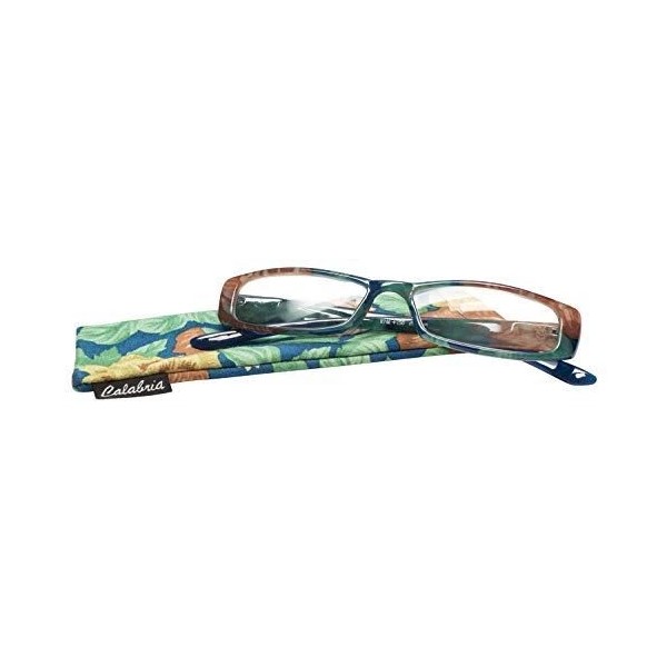 Calabria 746 Tropical Hawaiian Print Reading Glasses w/Matching Case Blue
