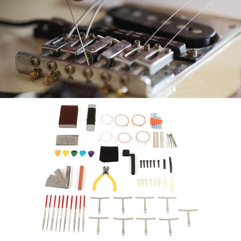 Guitar Tool Kit Bridge Pin Saddle Nut File Radius Ruler