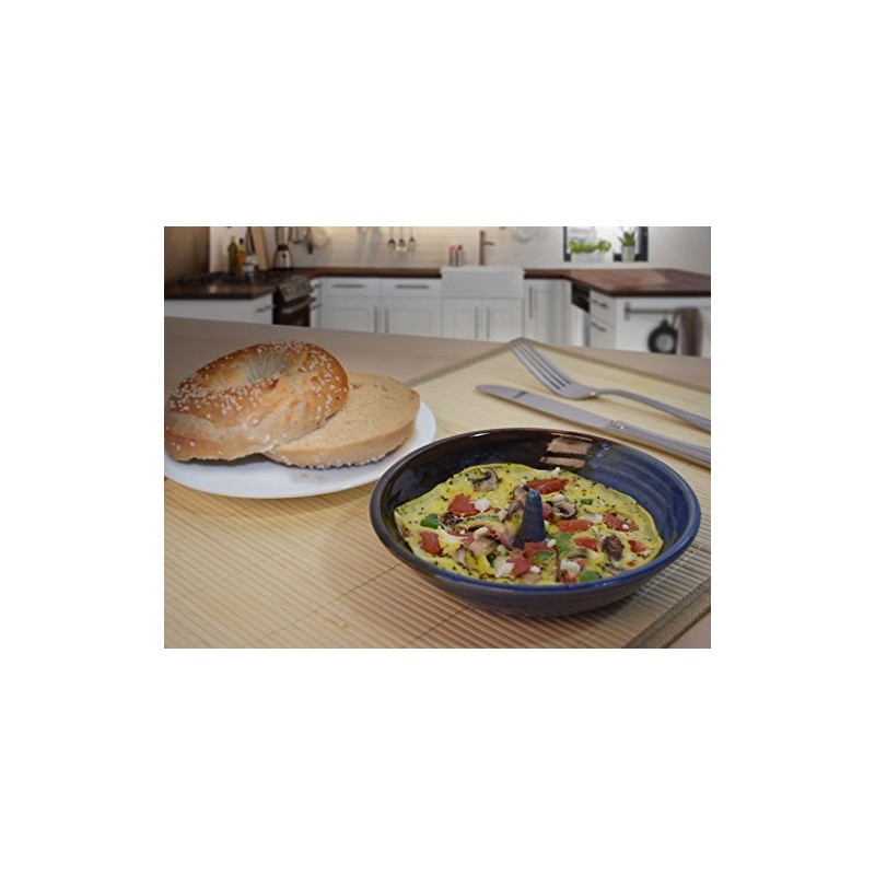 American Made Stoneware Pottery Microwave Omelette Egg Cooker (Desert Green)