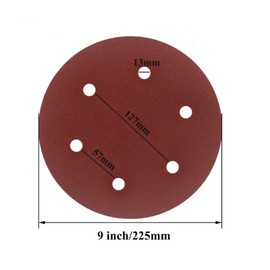 HOTCKB Pack of 15 Sanding Papers 225 mm Velcro Sanding Discs 6 Hole Orbital Sandpaper Grit 240