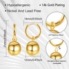Gold Hoop Dangle Earrings for Women, Small Ball Drop Earrings
