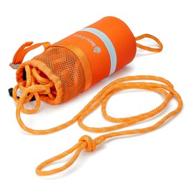 Skog Å Kust Rescue Throw Rope Bag with 50 Feet of 5/16" Floating Reflective Line and Integrated Whistle Clip | 2-Pack: Orange Reflective, 50' x 8mm