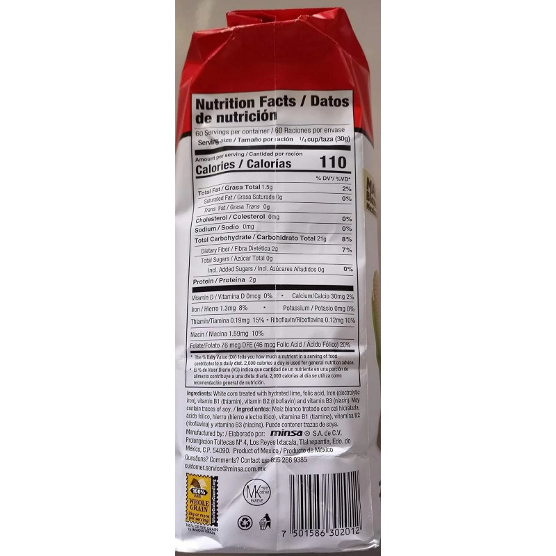 MINSA INSTANT CORN FLOUR/ HARINA DE MAIZ NIXTAMALIZADO /4LBS (3