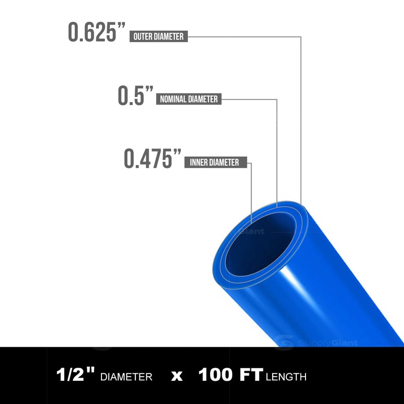 Supply Giant PEX-B Pipe 1/2 In x 100 Ft Blue