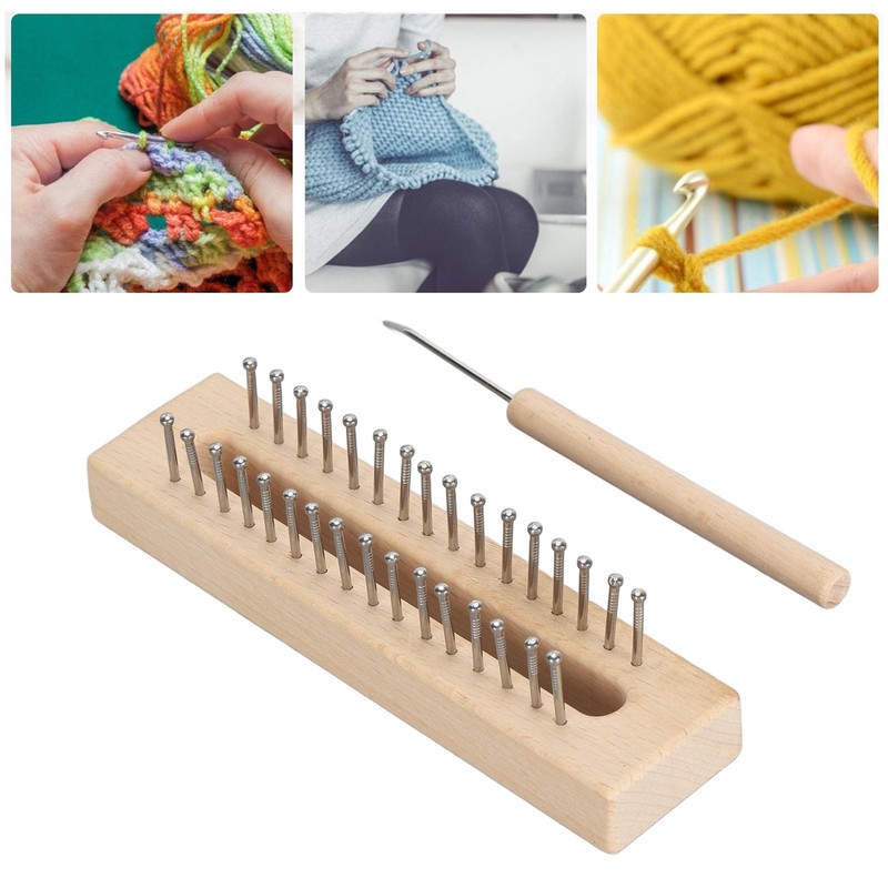 Wooden Knitting Loom with Loom Hook Wooden Knitting Loom Set