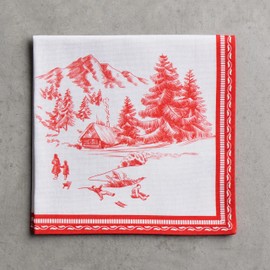 Maison d' Hermine Winter Jouy 100% Cotton Soft and Comfortable Set of 4 Napkins Perfect for Family Dinners | Weddings | Cocktail | Kitchen | Thanksgiving/Christmas (45 cm x 45 cm)