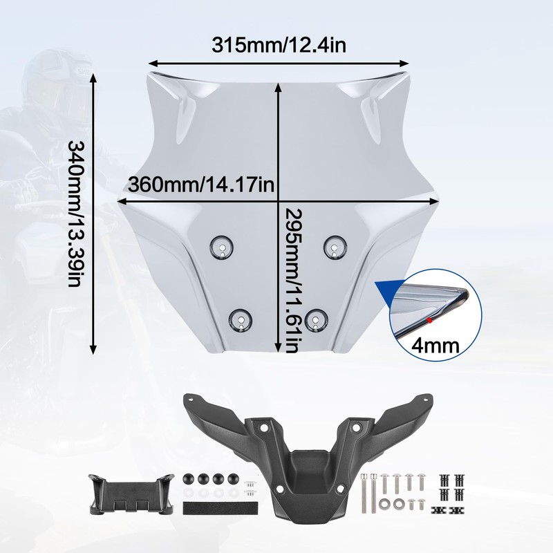 Double Bubble Windshield Fit for MT-09 MT09 SP 2021-2023, Smoke