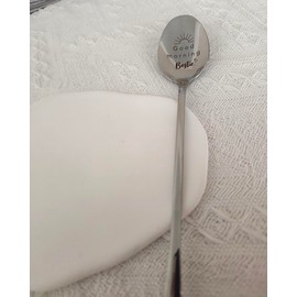 Best Friend Friendship Gifts Spoon for Women Girls Good Morning Bestie Spoon for Best Friends Christmas Birthday Gift for BFF Besties Coffee Tea Lovers Gift Spoons