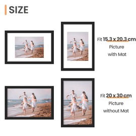 upsimples Pack of 3 Picture Frames 20 x 30 cm, Black Frame 20 x 30 cm, Picture Frame for Photos, Pictures, Posters
