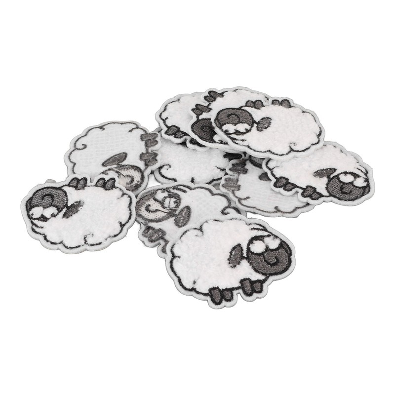30pcs Cloth Patches Embroidered Iron On Sew On Sheep Shape