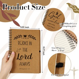 Glenmal 100 Pcs Christian Gift Prayer Journal Bible Verse Spiral Notebook and Bible Bamboo Ballpoint Pen Women Small Scripture Notepad for Christmas Church Party Favor Xmas Gift Student Office (A5)