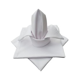 Lemos Home High-Quality Fabric Napkin Table Cloth Set of 4 Made from 100% Cotton Collection Concept, Choice of Colours and Sizes (Fabric Napkin Set of 4 - 45 x 45 cm, White)