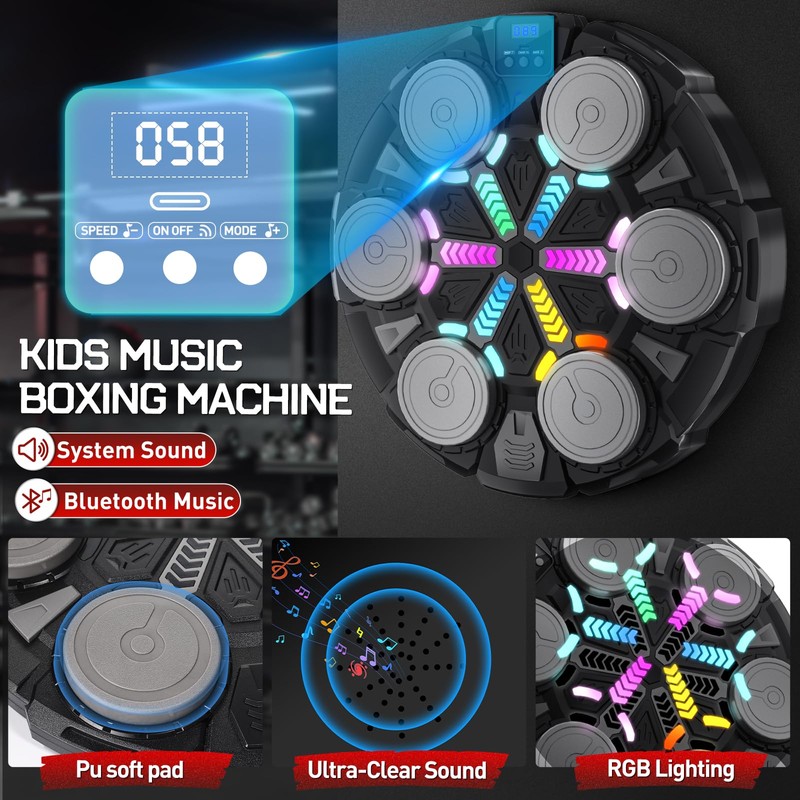 Esnowlee 2025 Music Boxing Machine for Adults and Kids, Smart