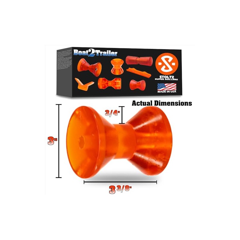 3.5″ Boat Roller Kit Slotted V with Medium End Caps
