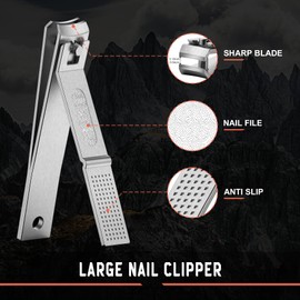 BEZOX 2 Piece Nail Clippers Set, Ultra Wide Jaw Opening Nail Clippers for Fingernails and Toenails, Premium Stainless Steel Ultra Sharp Sturdy Finger Nail Clippers