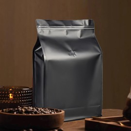 Resealable Coffee Storage Bag with Degassing Valve，stand up flat bottom coffee pouches with rsealable zipper & easy open tape. 50pcs(16oz/1lb)