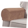 Zerodeko 2Pcs Elastic Sofa Armrest Cover Khaki Protector for Couch