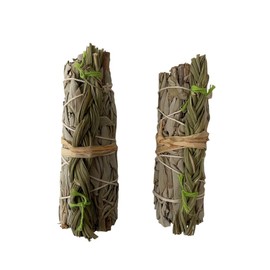 VIE Pack of 2 White Sage Smudge Stick 4” with Braided Sweetgrass,Hand-Tied Sage Stick for Energy Cleansing,Spiritual Healing,Meditation,Aura Purification & Home Blessing,Natural & Sustainably Sourced