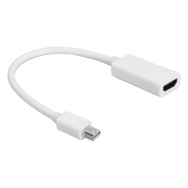 01 02 015 Video Adapter Cable, White ABS Mini to HD Multimedia Interface Adapter Good Stability for Projector for Computer for HDTV