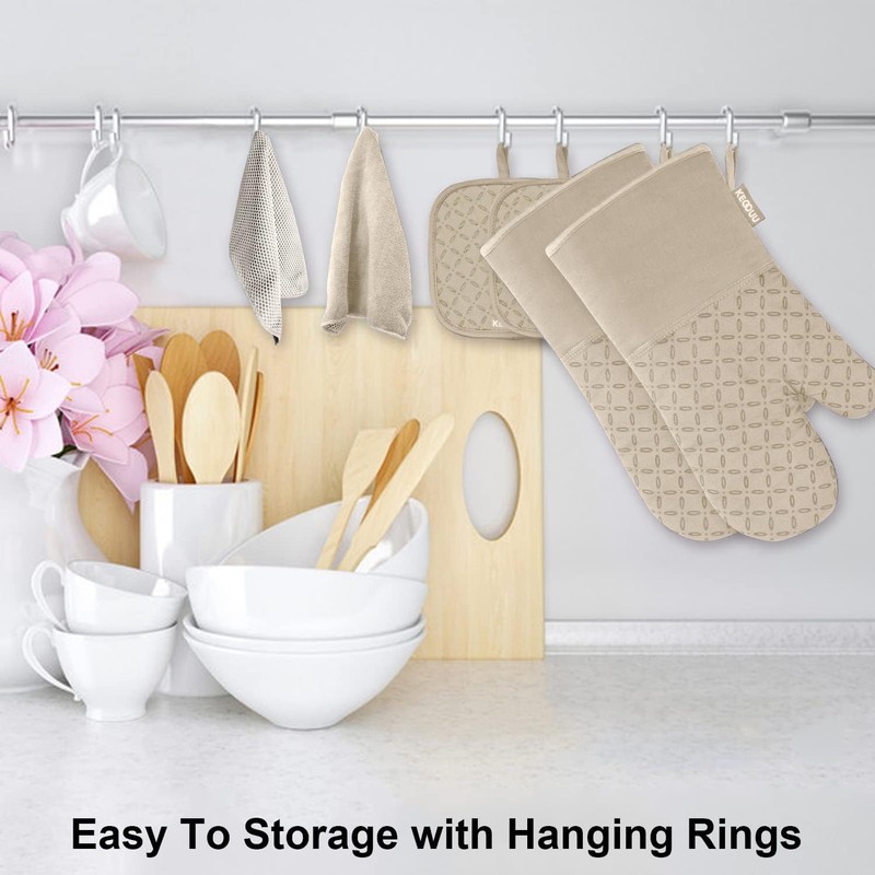 KEGOUU Oven Mitts and Pot Holders 6pcs Set, Kitchen Oven