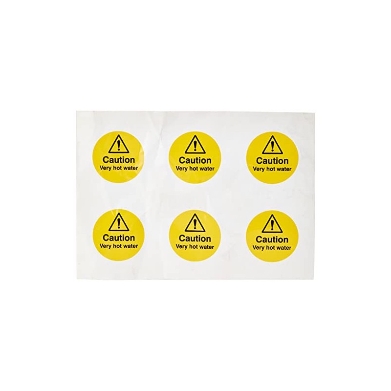 'Caledonia 56598 Sign Sign, Caution Very Hot Water, 65 mm