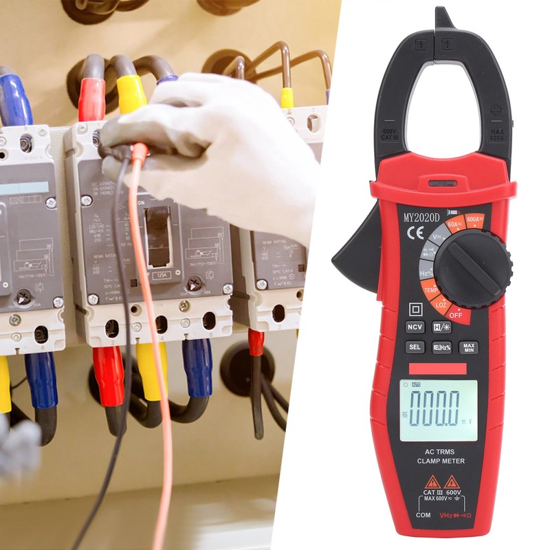 Digital Clamp Multimeter Handheld LCD Display DC AC Current Tester