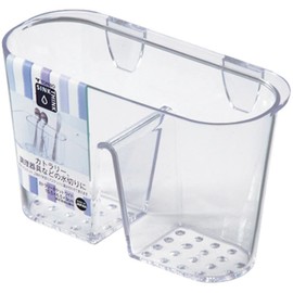 Tombow Cutlery Pocket for Drainer Tray, Made in Japan, Width 6.1 x Depth 2.6 x Height 3.7 inches (15.5 x 6.5 x 9.5 cm), Clear Sink