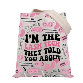 PLITI Lash Artist Tote Bag Lash Technician Gift I'm The Lash Tech They Told You About Esthetician Handbag Beauty Salon Gift (told lash tech TGU)