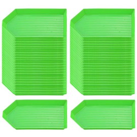 Sorting Trays,100 Pieces Plastic Bead Sorting Trays Diamond Rhinestone Tray Diamond Painting Tray Cross Stitch Nail Art Tray Sorting Storage Plates Tray for Craft and DIY Needs (Green)