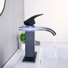 AVSIILE LED Bathroom Sink Faucet, Matte Black Waterfall Single Hole