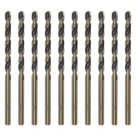 sourcing map 10pcs Jobber Drill Bits 3.5mm (9/64") Black Nitride & Gold Titanium Coated High Speed Steel (HSS) 4341 Twist Drill Bits for Stainless Steel Copper Aluminum Alloy Metal