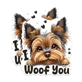 (2 Packs) I Woof You Cute Yorkie Magnets - Yorkie Pet Mom Dad Yorkshire Terrier Magnets - 5 Inches On Longest Side - Premium Magnet - for Fridges, Toolboxes, Cars - Made in USA - MAG2348