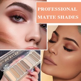 9 Colors Eyeshadow Palette Matte Nude Eye Makeup Palette Ultra-Blendable Long Lasting High Pigmented,Waterproof,Nudes Neutral Smooth Eye Shadow Palette for Women,Natural Charming Looking #03