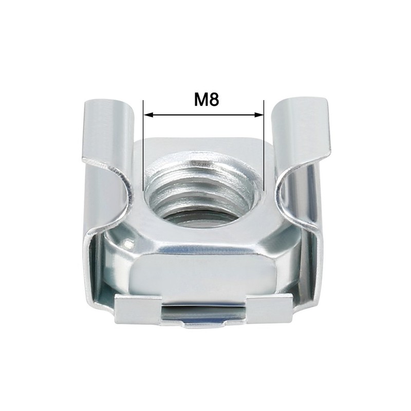 sourcingmap 20 Pack, M8 Cage Nut, Carbon Steel Zinc Plated