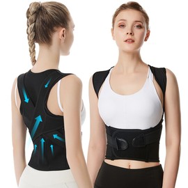 FDEETY Gerader Rücken Geradehalter Haltungskorrektur Rückenbandage Rückenstützgürtel Schulterbandage Herren Ruckenhalterung Korrektur Spinefitter Haltungskorrektur Rücken Damen(XL)