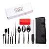 7 Pc Black Plating Tools Culinary Set (Professional Chef Utensils)|