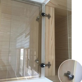 2 Pack 26mm Hydraulic Hinges, Cabinet Cupboard Hinges Damping Hinge for Glass Cabinet Doors, Furniture Hinge (Insert)