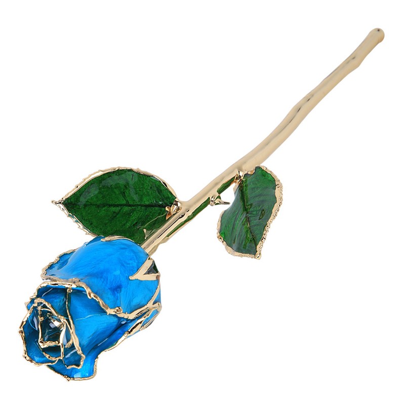 24K Gold Plating Rose Flower with Base Gift for Valentines