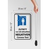 FEMER Tin Sign with German Text "Zutritt Negative Corona Test