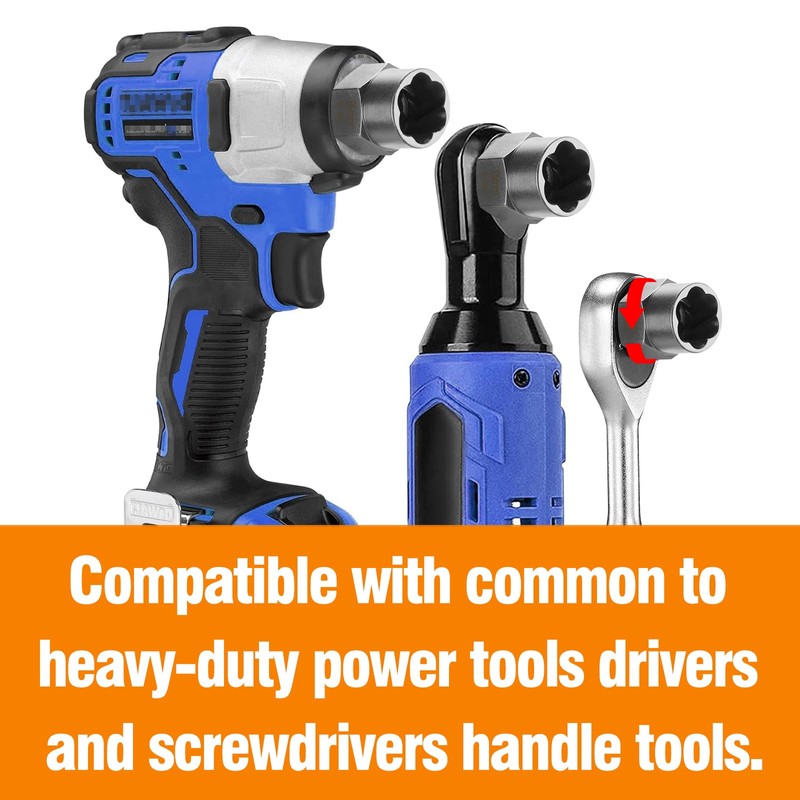 Eapele Bolt Extractor Set, Stripped Nut Remover Twist Sockets, Fit
