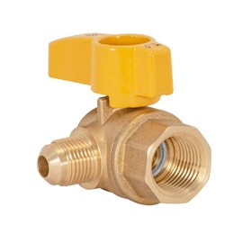 Eastman 60032, Brass 1/2 Inch FIP x 3/8 Inch OD Angle Gas Ball Valve with 1/4-Turn Handle, Plumbing Fitting, 1/2 3/8