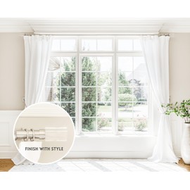 BLASTHOME™ Luxury Faceted Pillar Finials – Fits Only Signature Collection Curtain Rods (Rod Not Included) – Premium Quality, Heavy Metal – Set of Two – Crystal Clear/Brushed Nickel Finish
