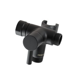 High Sierra® - Solid Metal 3-Way Combination Shower System Adapter With Diverter Valve and Built-in Handheld Holder - Matte Black Finish