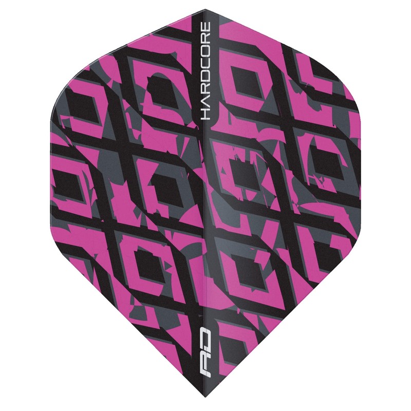RED DRAGON Hardcore Radical Black & Pink Dart Flights -