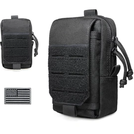 WYNEX Tactical EDC Pouch, Molle Utility Pouches Gadget Organizer Phone Holder Waist Pack Smartphone Pouch Tool Holster Pocket Black