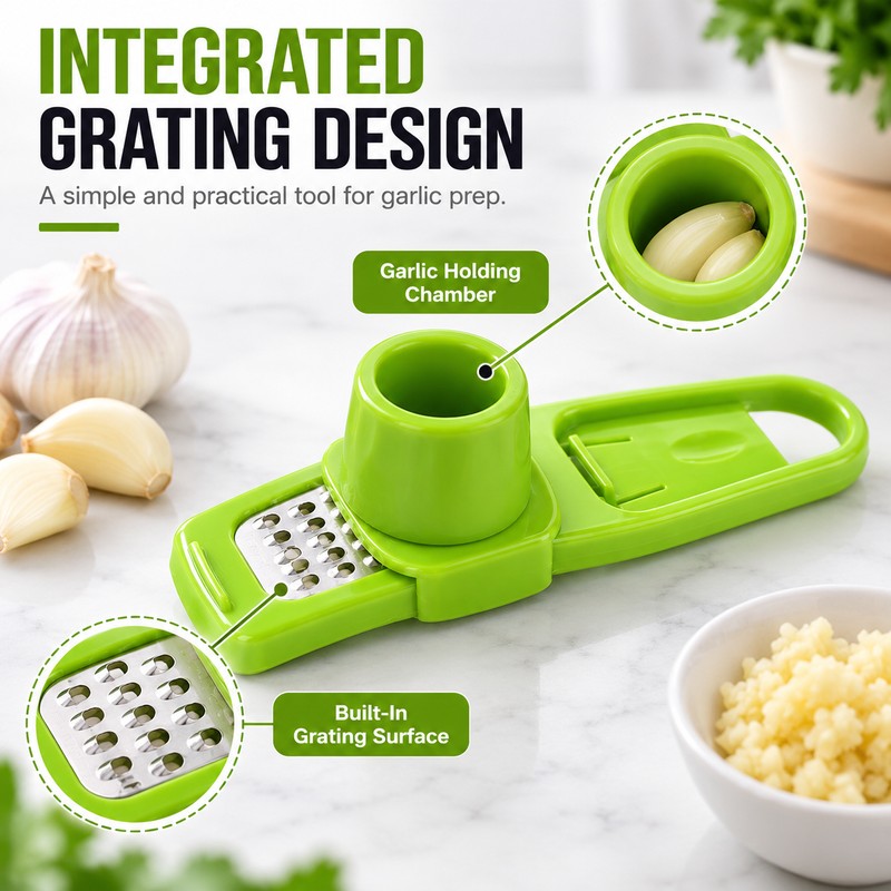 Mini Manual Garlic Mincer for Kitchen Prep – Handheld Grater