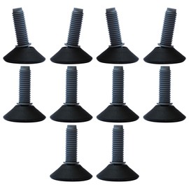 cyclingcolors 10 x Adjustable Foot Adjuster Plate M10 Adjustment Screw Height Adjuster Plastic Screw Furniture Feet Base 150 kg Max Diameter 32 mm